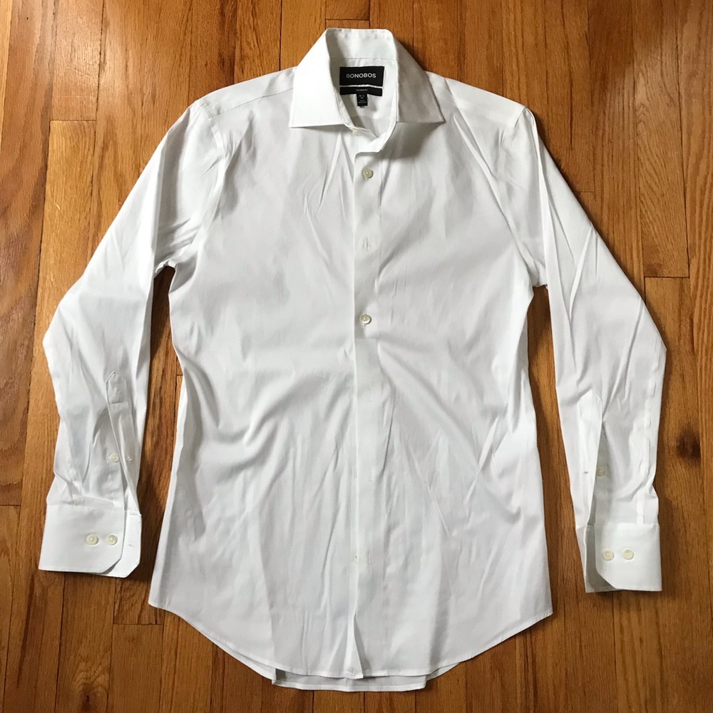 Bonobos Classic White Tailored Fit Dress Shirt 14.5/32